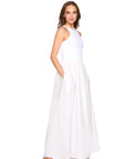 Susana Monaco Knit Poplin Racer Maxi Dress