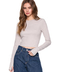 Susana Monaco Fleece Crew Long Sleeve Top