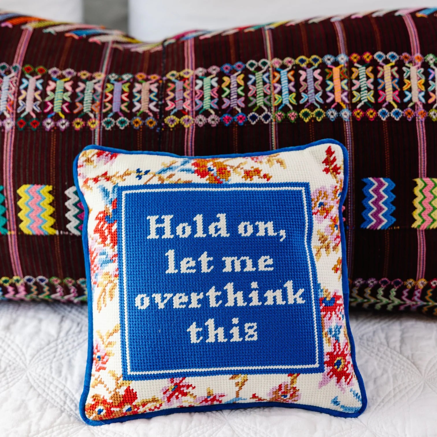 Furbish Studio Overthink Needlepoint Pillow
