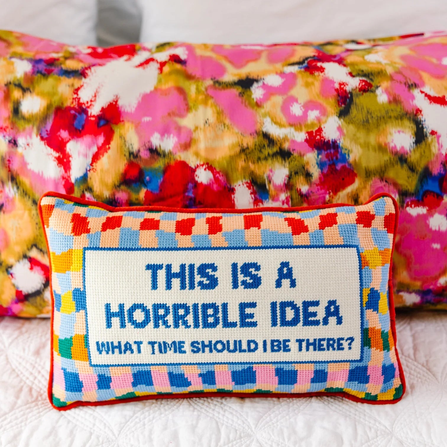 Furbish Studio Horrible Idea Needlepoint Pillow