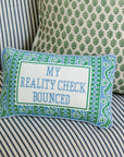 Furbish Studio Reality Check Needlepoint Pillow