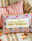 Furbish Studio Drink Champagne Needlepoint pillow