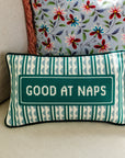 Furbish Studio Good at Naps Needlepoint Pillow