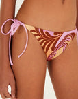 FARM Rio Soft Yellow Arabesc Tie Side Bikini Bottom
