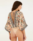 FARM Rio Soft Pick Floral Delhi Tapestry Kimono Sleeve Bodysuit