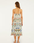Farm Rio Stitched Garden Off-White Midi Dress
