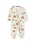 Milkbarn Ruffle Zipper Footed Romper