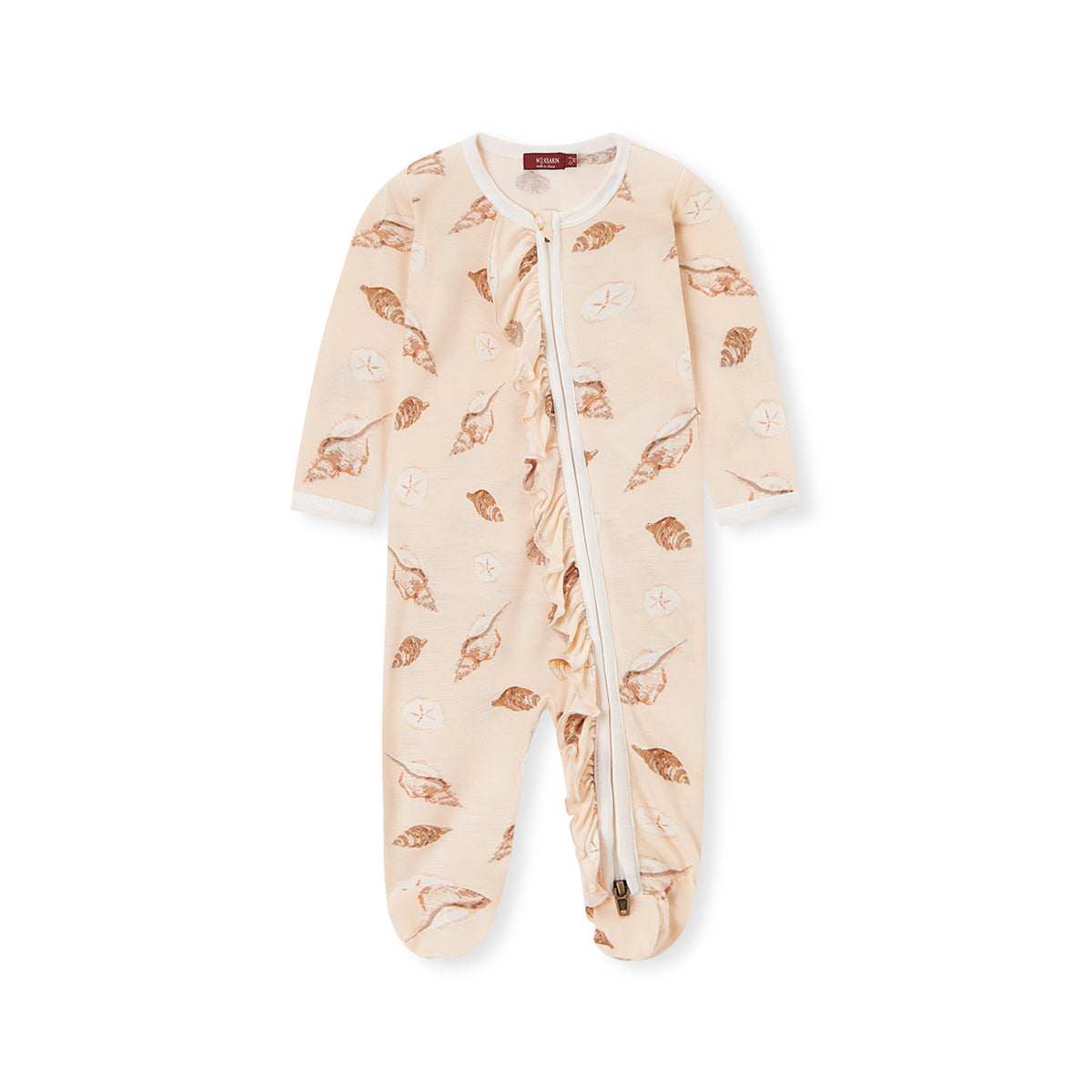 Milkbarn Ruffle Zipper Footed Romper