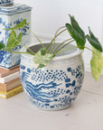 Creative Co-Op Hand Painted Porcelain Planter