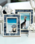 Zodax Mendocino Blue Carved Bone Photo Frame