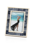 Zodax Mendocino Blue Carved Bone Photo Frame