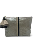 Kempton & Co. Metallic Canvas Striped Medium Pouch
