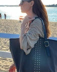 Kempton & Co. Charcoal Stud Canvas Tote