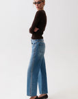 Lexi Mid Rise Bowed Straight Jean