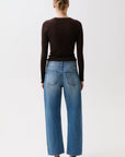 Lexi Mid Rise Bowed Straight Jean