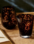 Two's Company Tortoise Print Double Old Fashioned Glass