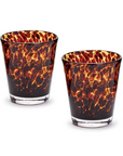 Two's Company Tortoise Print Double Old Fashioned Glass