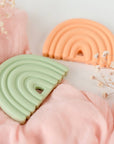 OB Designs Silicone Rainbow Teether | Peach