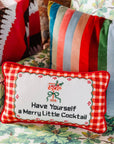 Furbish Studio Merry Little Cocktail Needlepoint Pillow