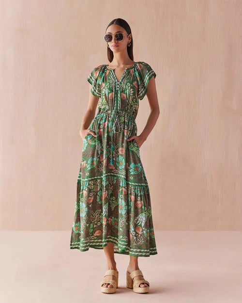 Omkia Cora Midi Dress Kala Kelp / L