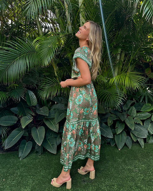cora midi dress Omkia Cora Midi Dress KALA KELP / L