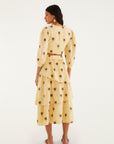 Farm Rio Embroidery Sand Midi Skirt