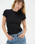 LNA Fitted Ribbed Crew Tee