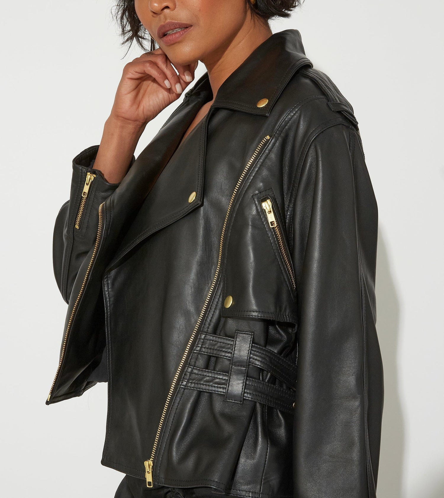 Cleobella Maeve Leather Jacket Nomad Collection