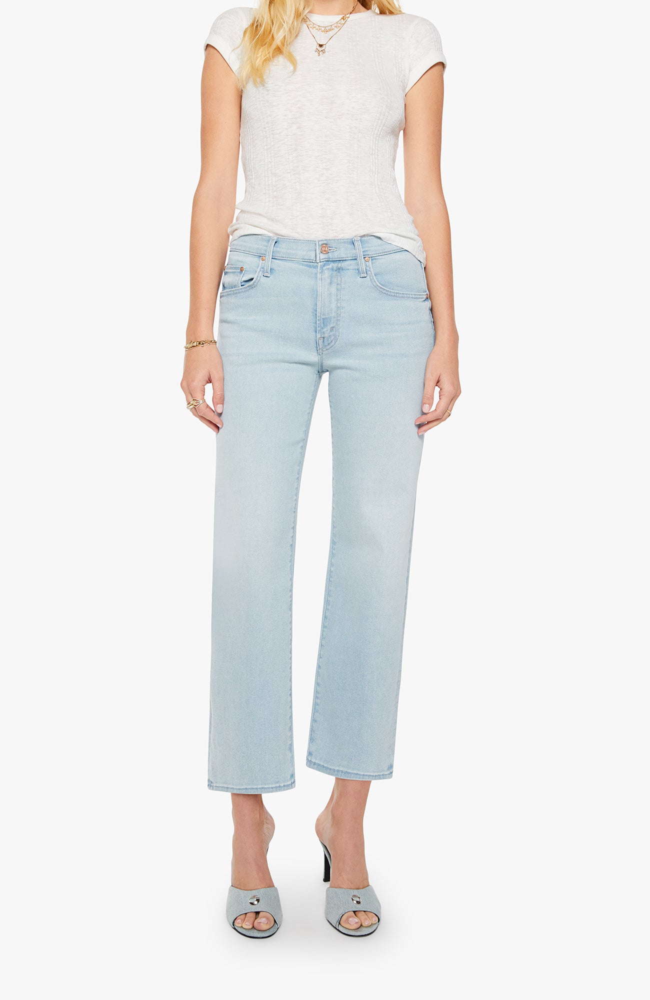 MOTHER Denim The Mid Rise Rambler Zip Ankle