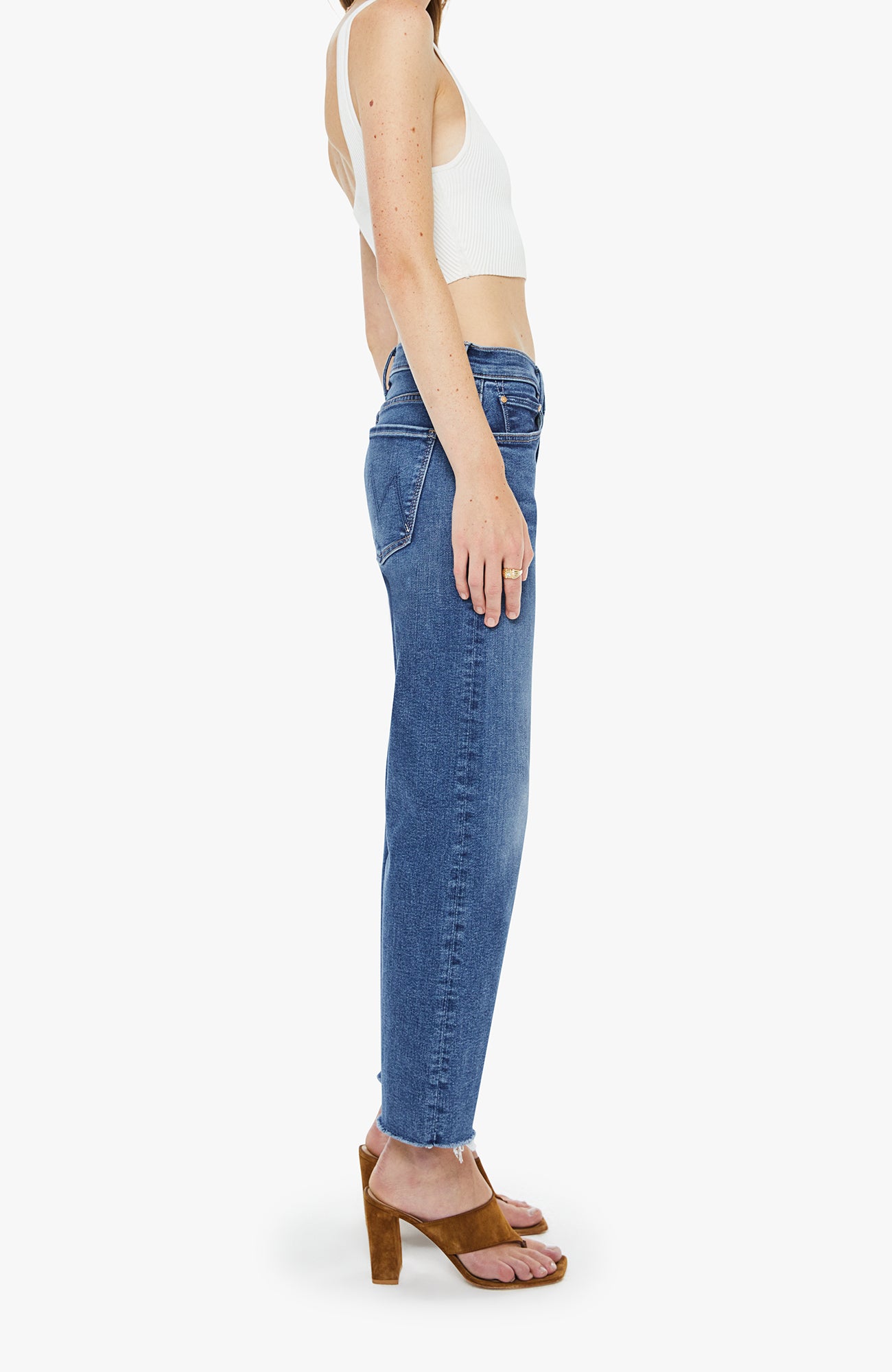 MOTHER Denim The Newbie Ankle Fray