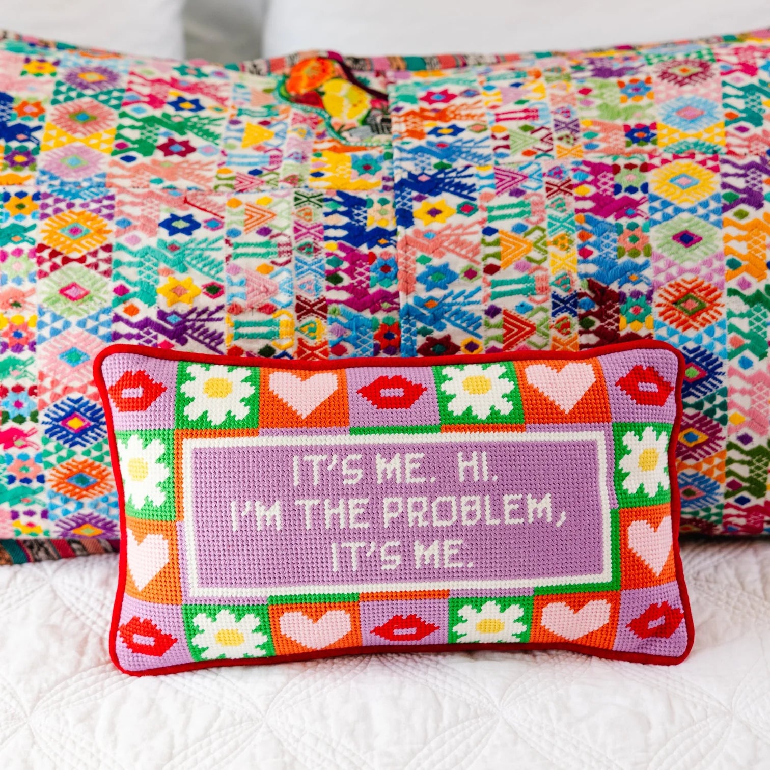 Furbish Studio I'm The Problem Needlepoint Pillow