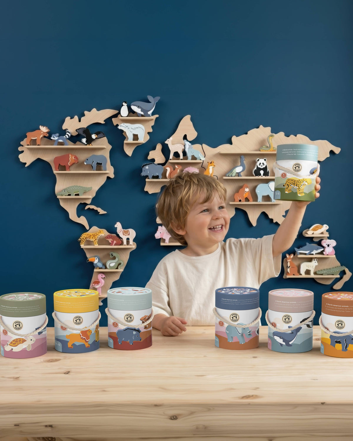 World Map Animal Shelf