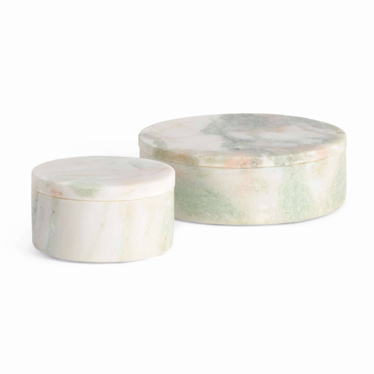 Johanna Marble Round Lidded Boxes