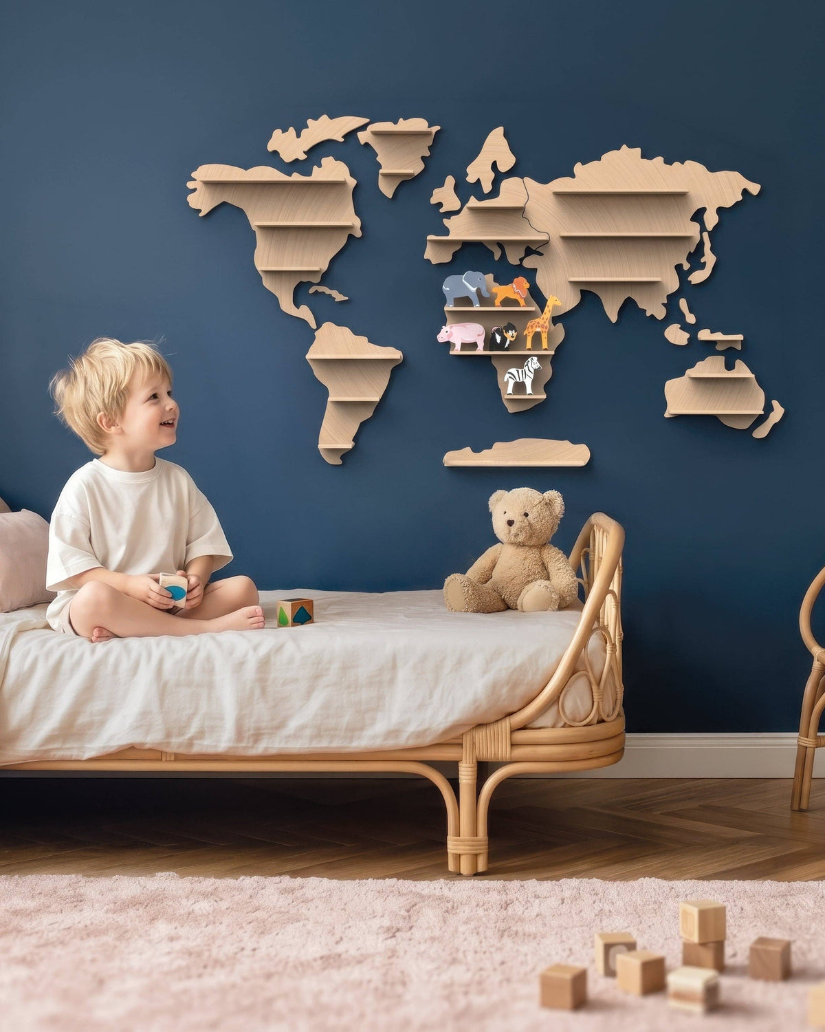 World Map Animal Shelf