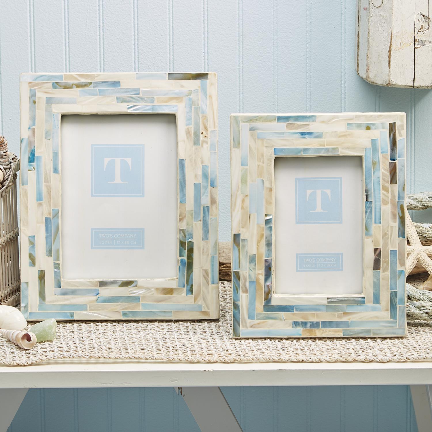 Two&#39;s Company MOP Tiled Photo Frame
