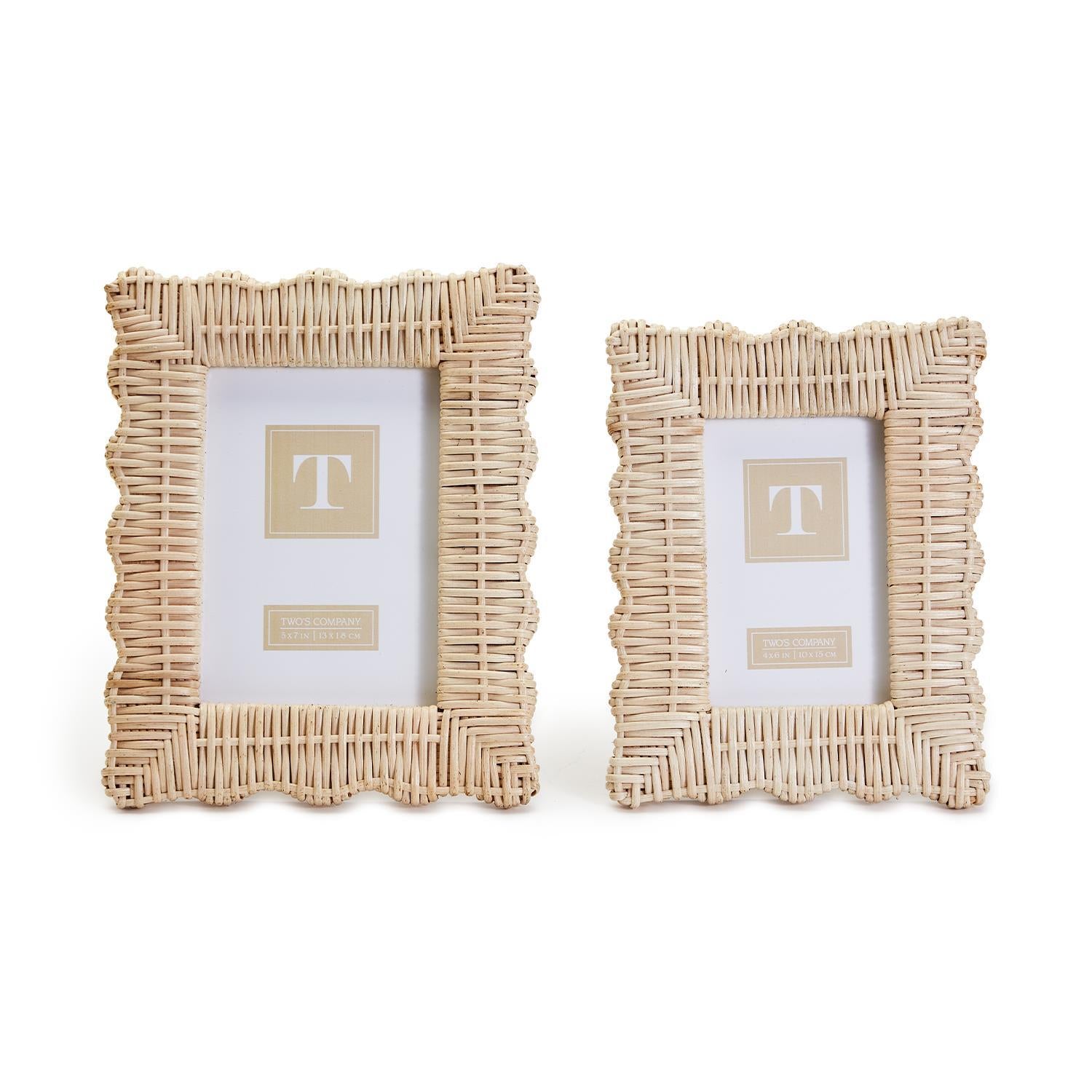 Two&#39;s Company Wicker Weave Photo Frame