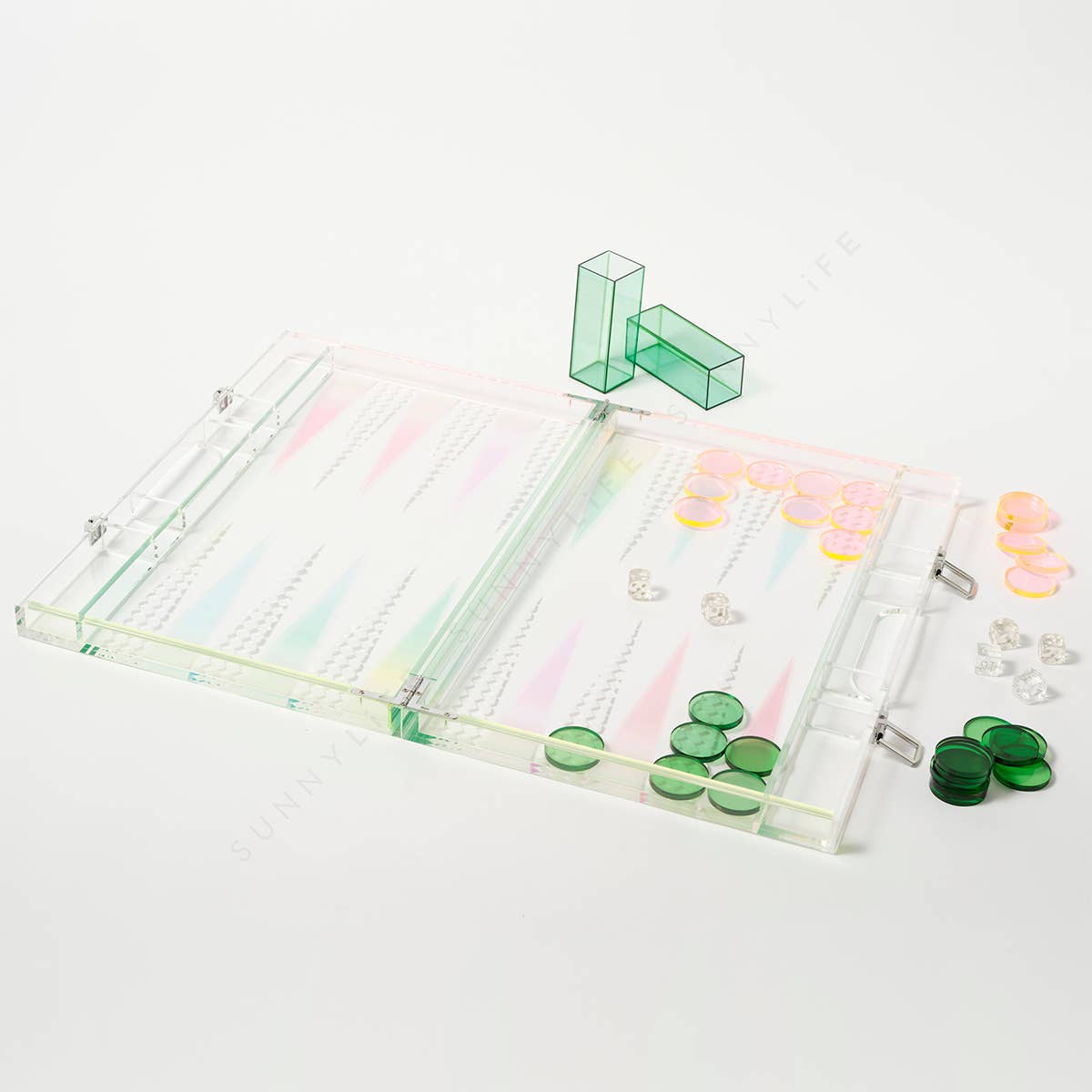 Ombre Lucite Backgammon Sherbert