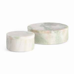 Johanna Marble Round Lidded Boxes