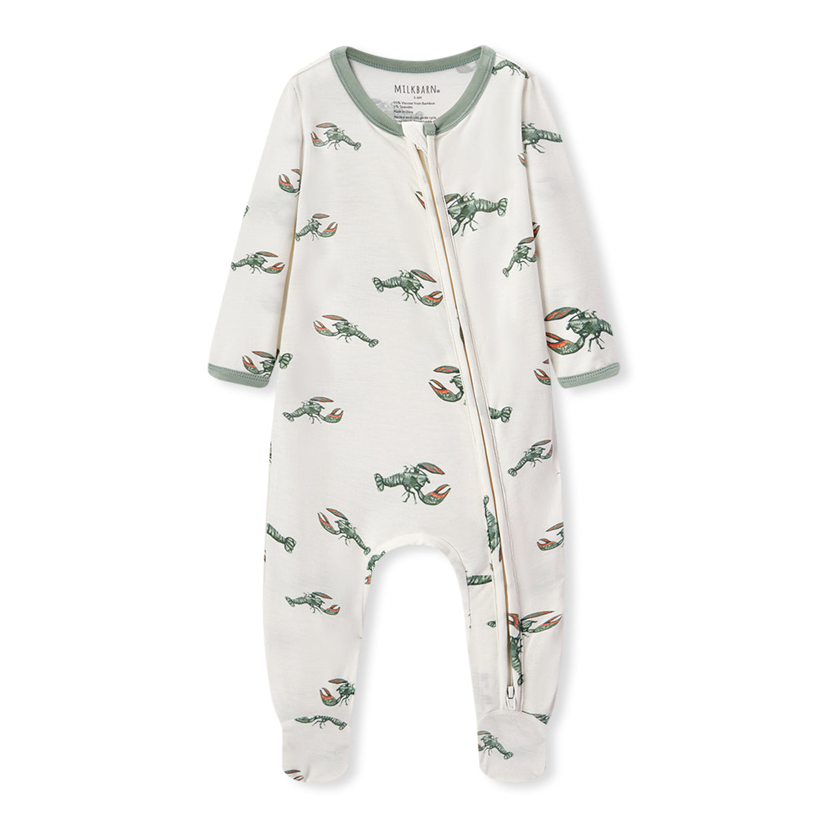 Milkbarn Zipper Footed Romper