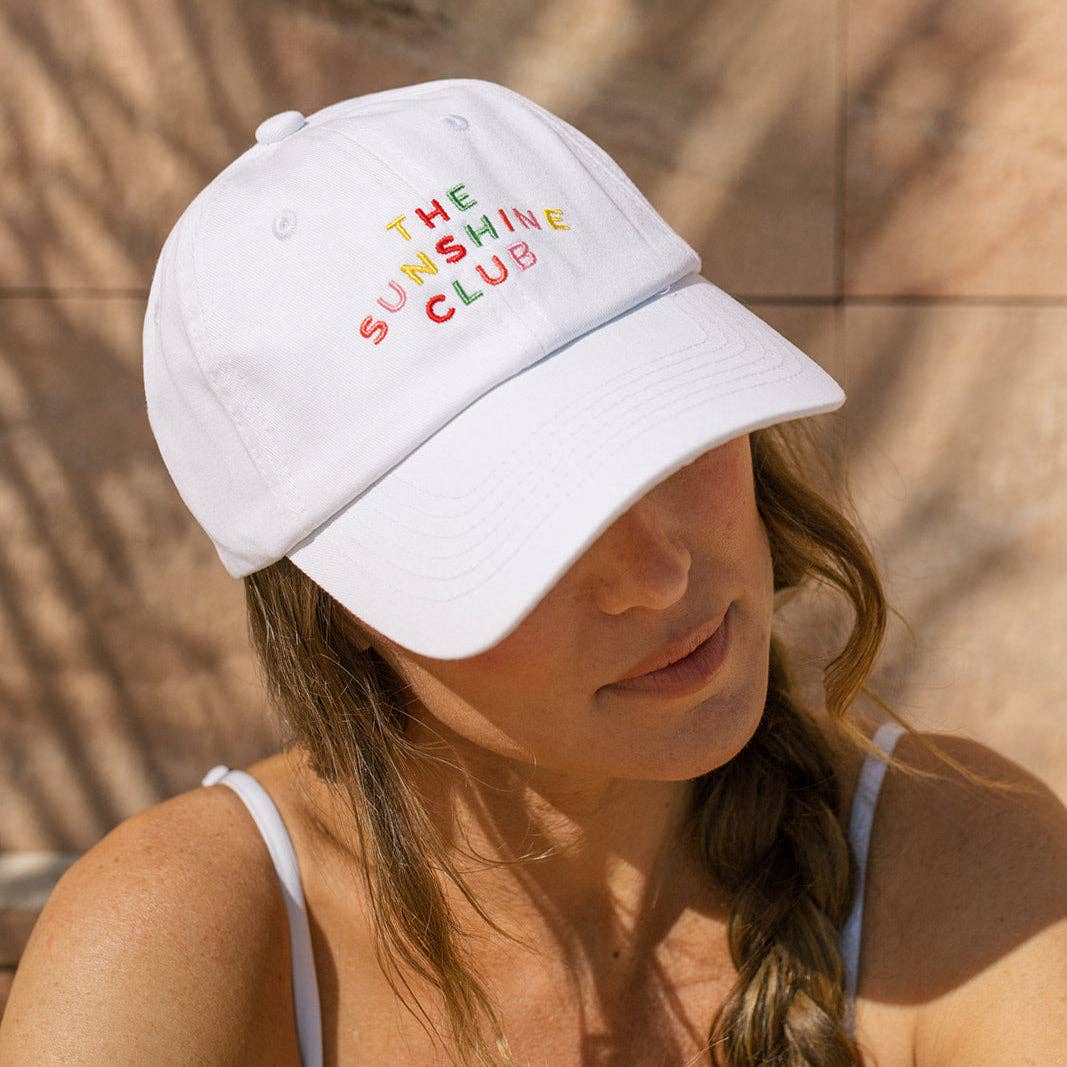 Rainbow Embroidered Sunshine Club Baseball Hat