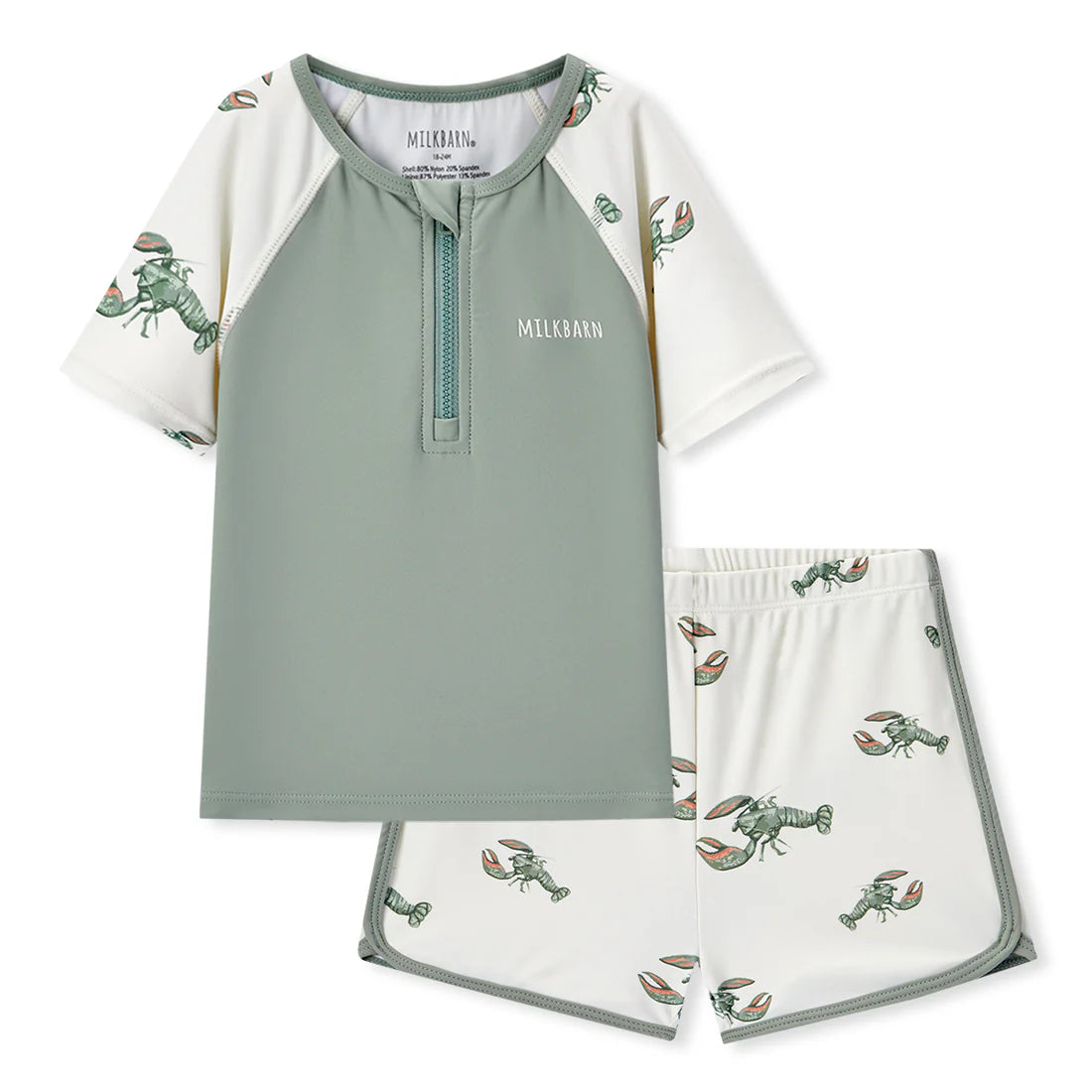 Milkbarn Zipper Top and Swim Trunks