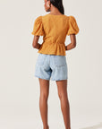 ASTR the Label Mylah Puff Sleeve Peplum Top