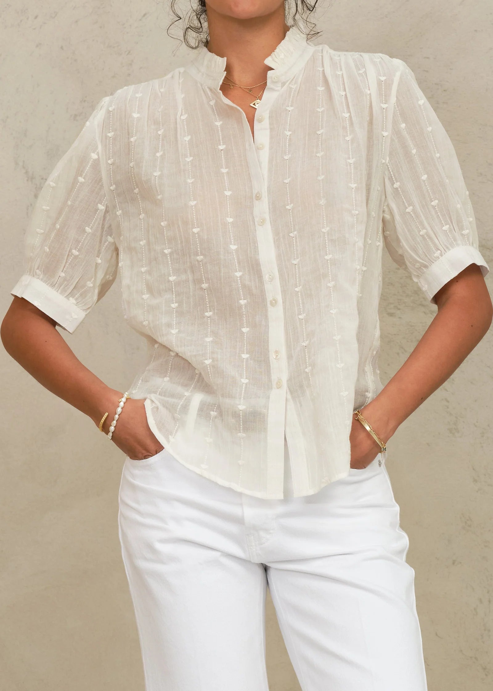 M.A.B.E. Allli Emb S/S Top
