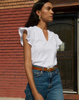 Nation Christa Ruffle Sleeve Top