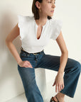 Nation Christa Ruffle Sleeve Top