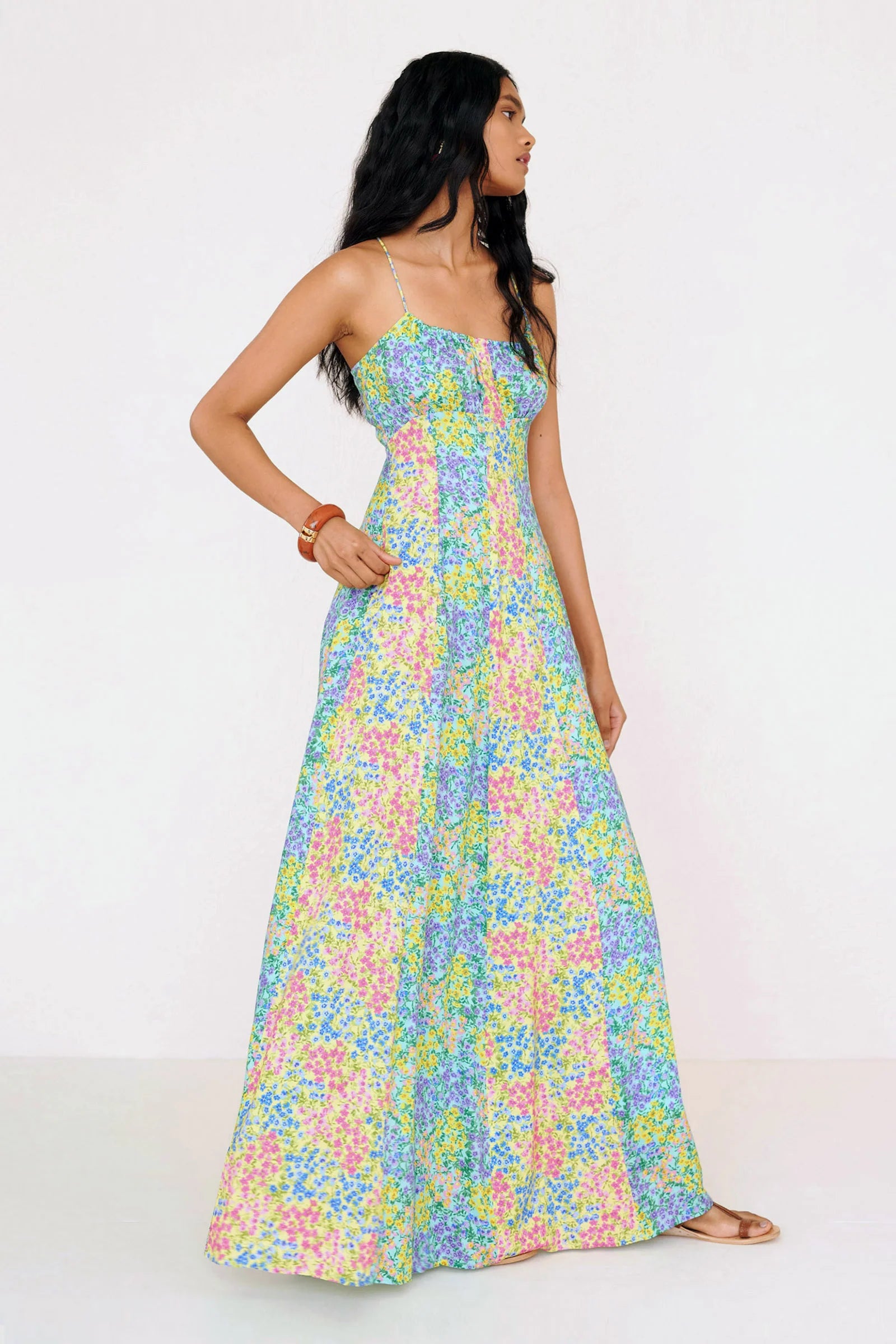 Davina Dress Harebell Limpet Buttercup - Full-Length Gown