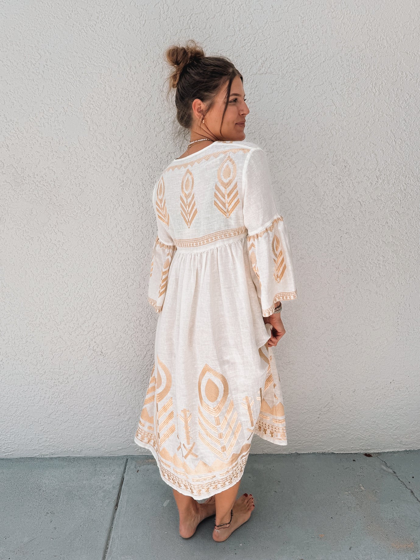 Greek Archaic Kori Feather Bell Midi