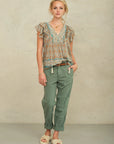 M.A.B.E. Jaci Print Frill Top