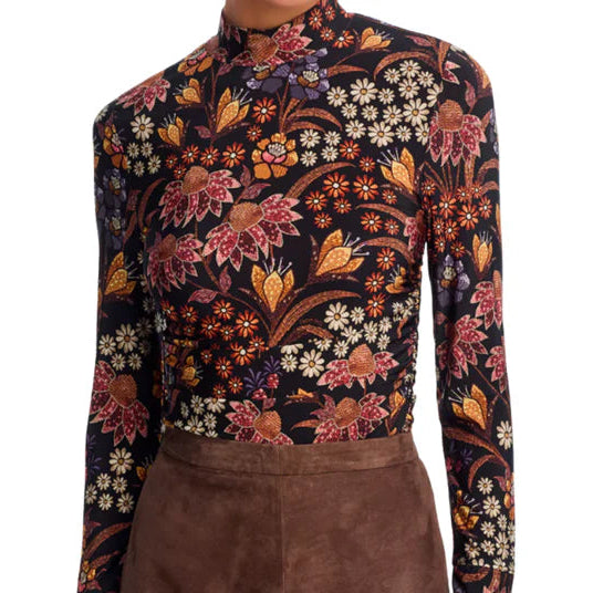 Farm Rio Lili Black Jersey Blouse