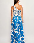 S/W/F Mottled One Shoulder Maxi Dress